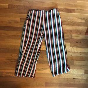 NEVER WORN rainbow striped cropped pants